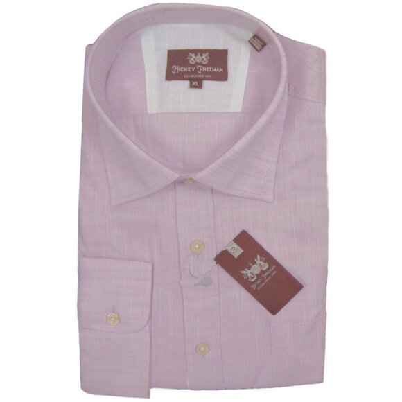 NEW $145 Hickey Freeman Button Front Shirt! XL Lavender Purple Lightweight Linen - Picture 1 of 1